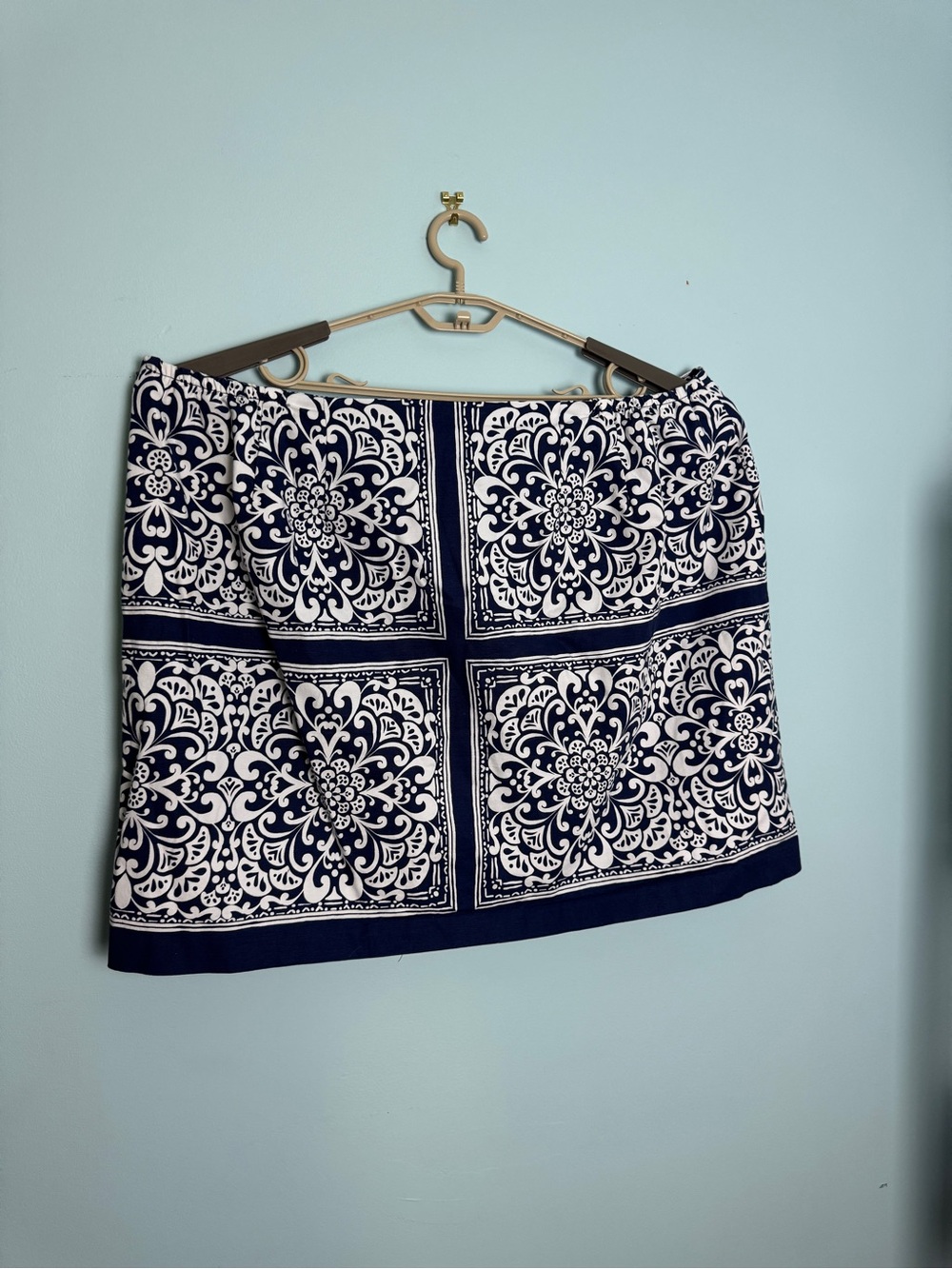 Talbots Navy and White Printed Mini Skirt